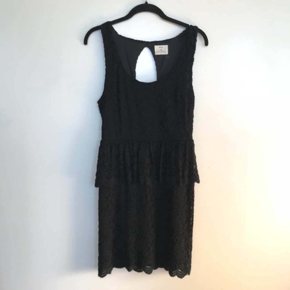 Urban Outfitters | Black Lace Peplum Dress